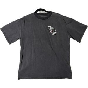 AMIRI Logo Embroidered T-Shirt Anthracite Grey Made In Italy